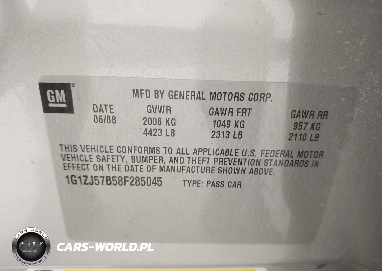 2008 Chevrolet Malibu Lt W-2Lt VIN:1G1ZJ57B58F285045 - 9