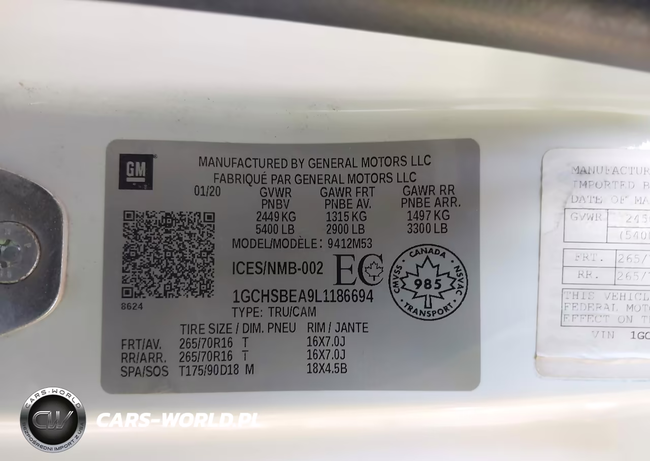 2020 Chevrolet Colorado Wt VIN:1GCHSBEA9L1186694 - 9