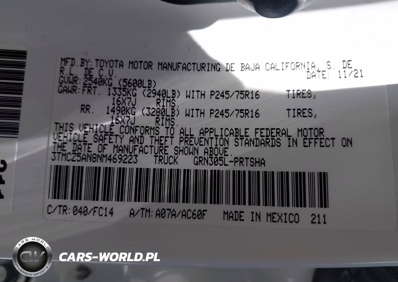 2022 Toyota Tacoma Sr5 V6 VIN:3TMCZ5AN8NM469223 - 9