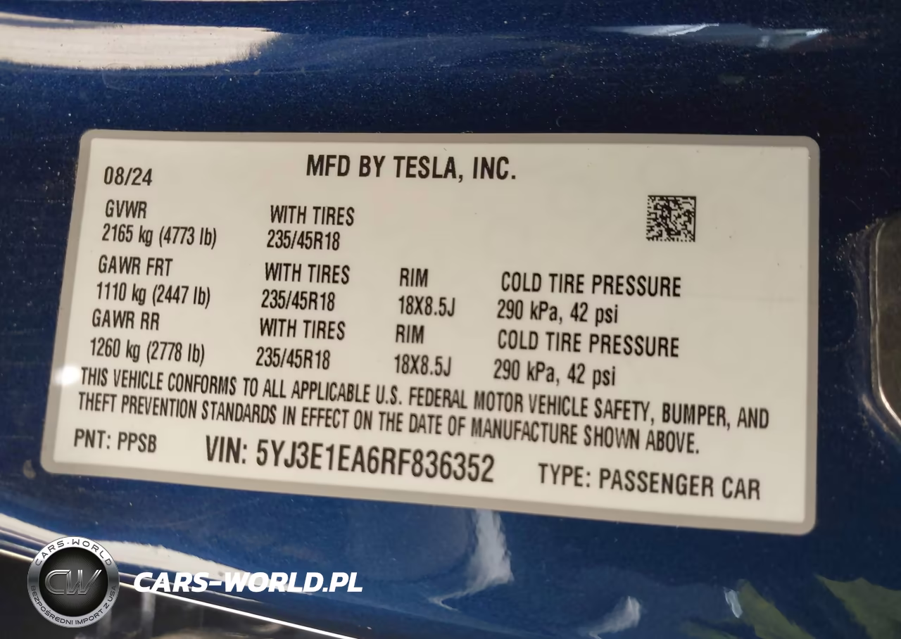 2024 Tesla Model 3 Long Range Dual Motor All-Wheel Drive-Rear-Wheel Drive VIN:5YJ3E1EA6RF836352 - 9