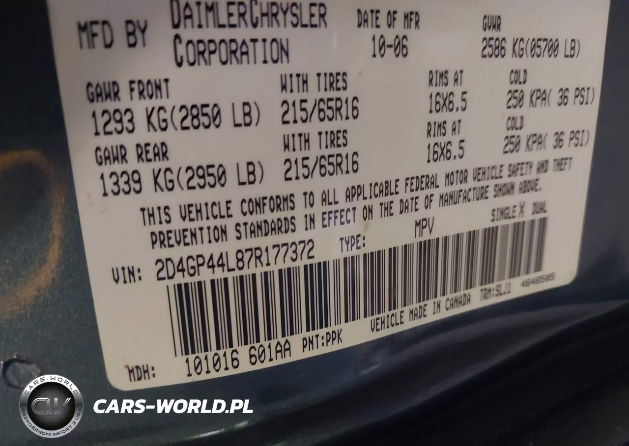 2007 Dodge Grand Caravan Sxt VIN:2D4GP44L87R177372 - 9