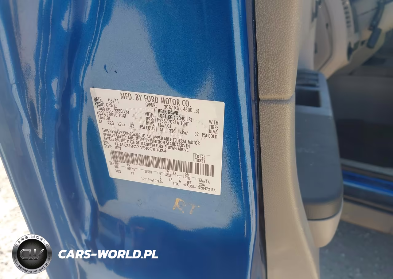 2011 Ford Escape Xls VIN:1FMCU9C71BKC61834 - 9