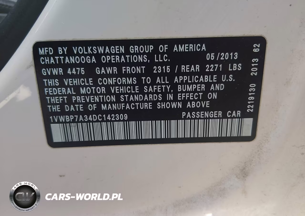 2013 Volkswagen Passat 2.5L Se VIN:1VWBP7A34DC142309 - 9