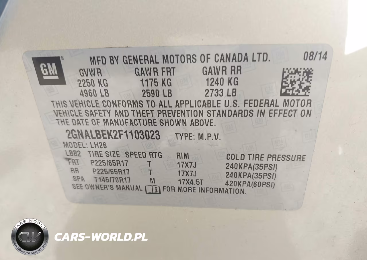 2015 Chevrolet Equinox Lt VIN:2GNALBEK2F1103023 - 9