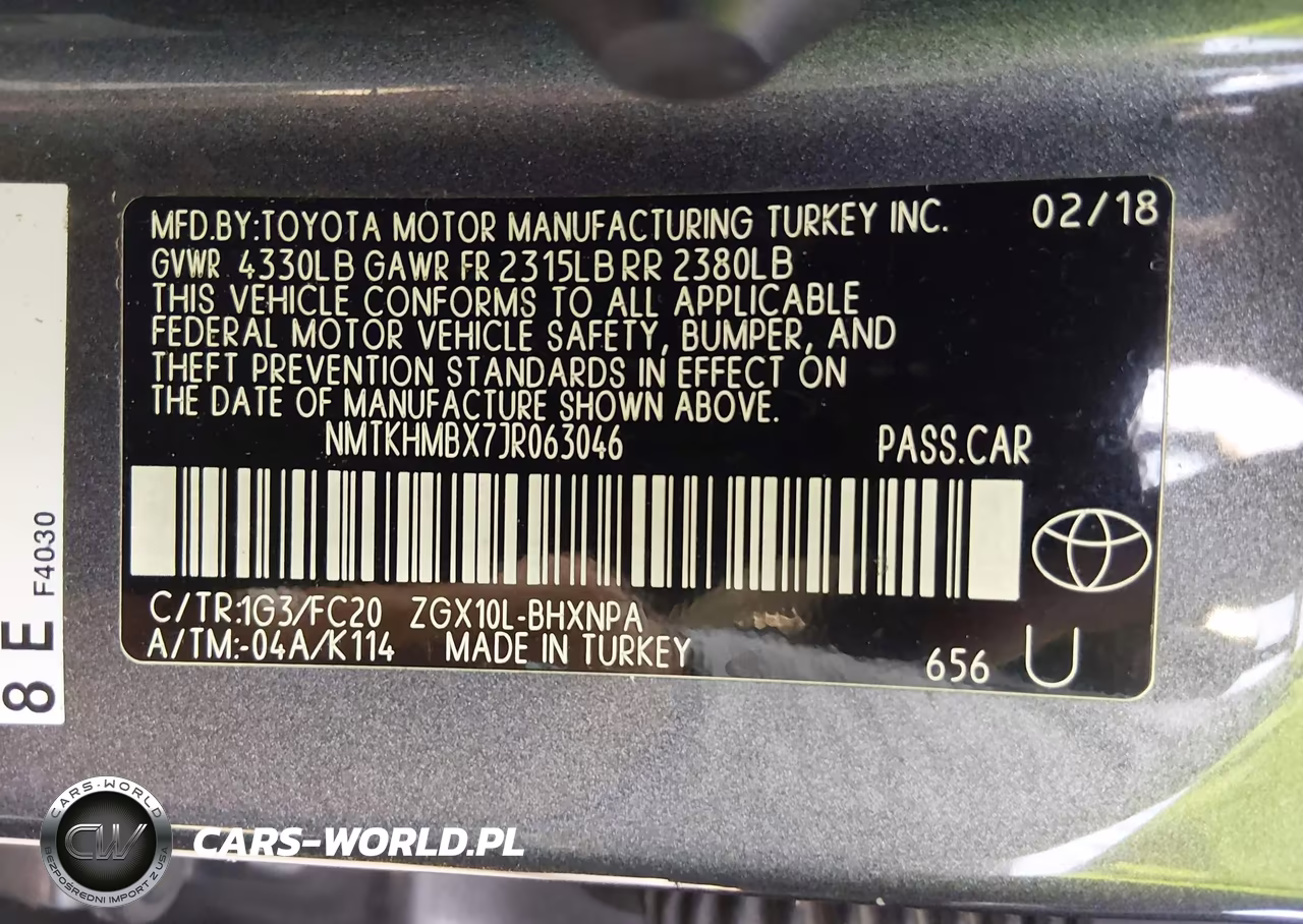 2018 Toyota C-Hr Xle VIN:NMTKHMBX7JR063046 - 9
