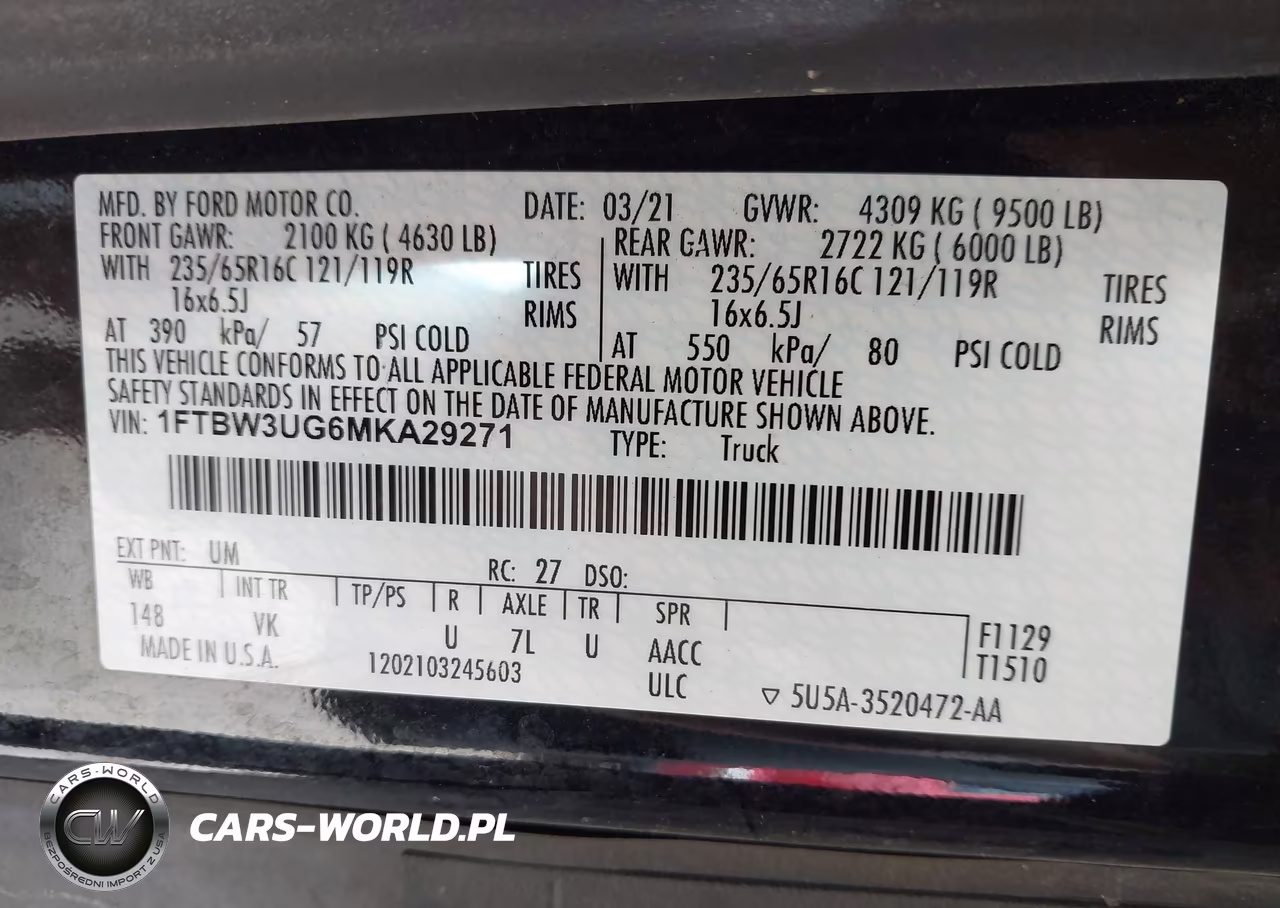 2021 Ford Transit-350 Cargo Van VIN:1FTBW3UG6MKA29271 - 9