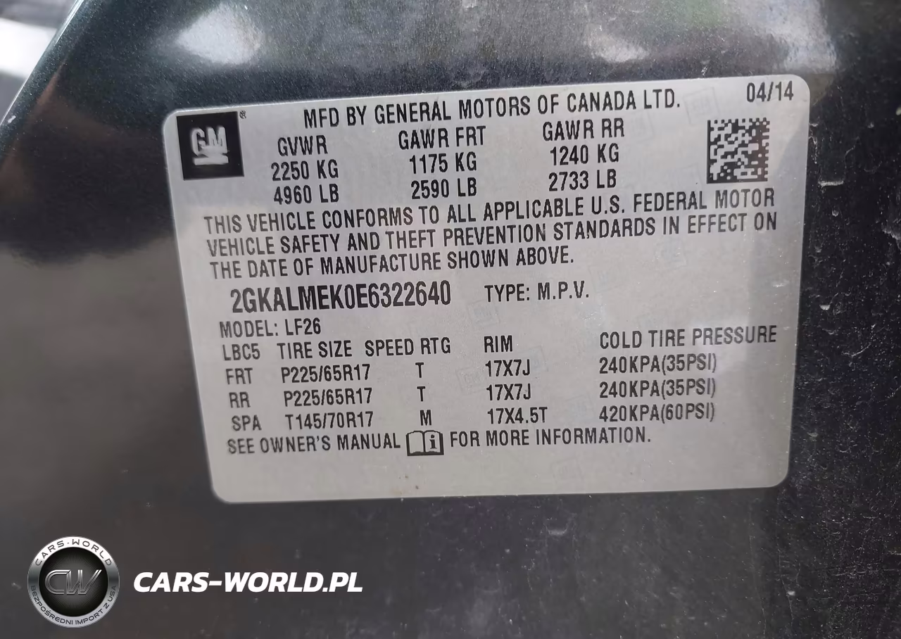 2014 GMC Terrain Sle-1 VIN:2GKALMEK0E6322640 - 9