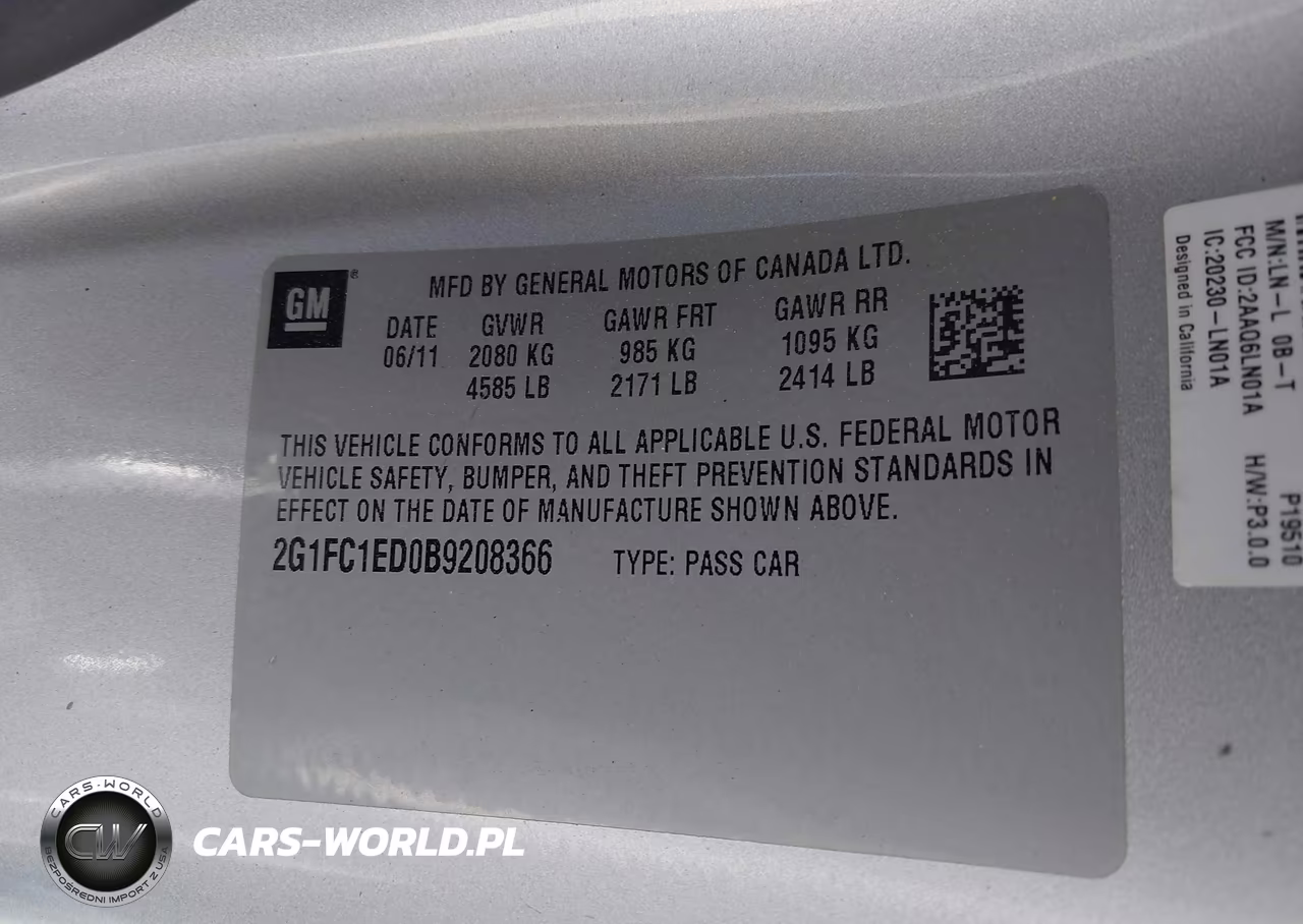 2011 Chevrolet Camaro 2Lt VIN:2G1FC1ED0B9208366 - 9