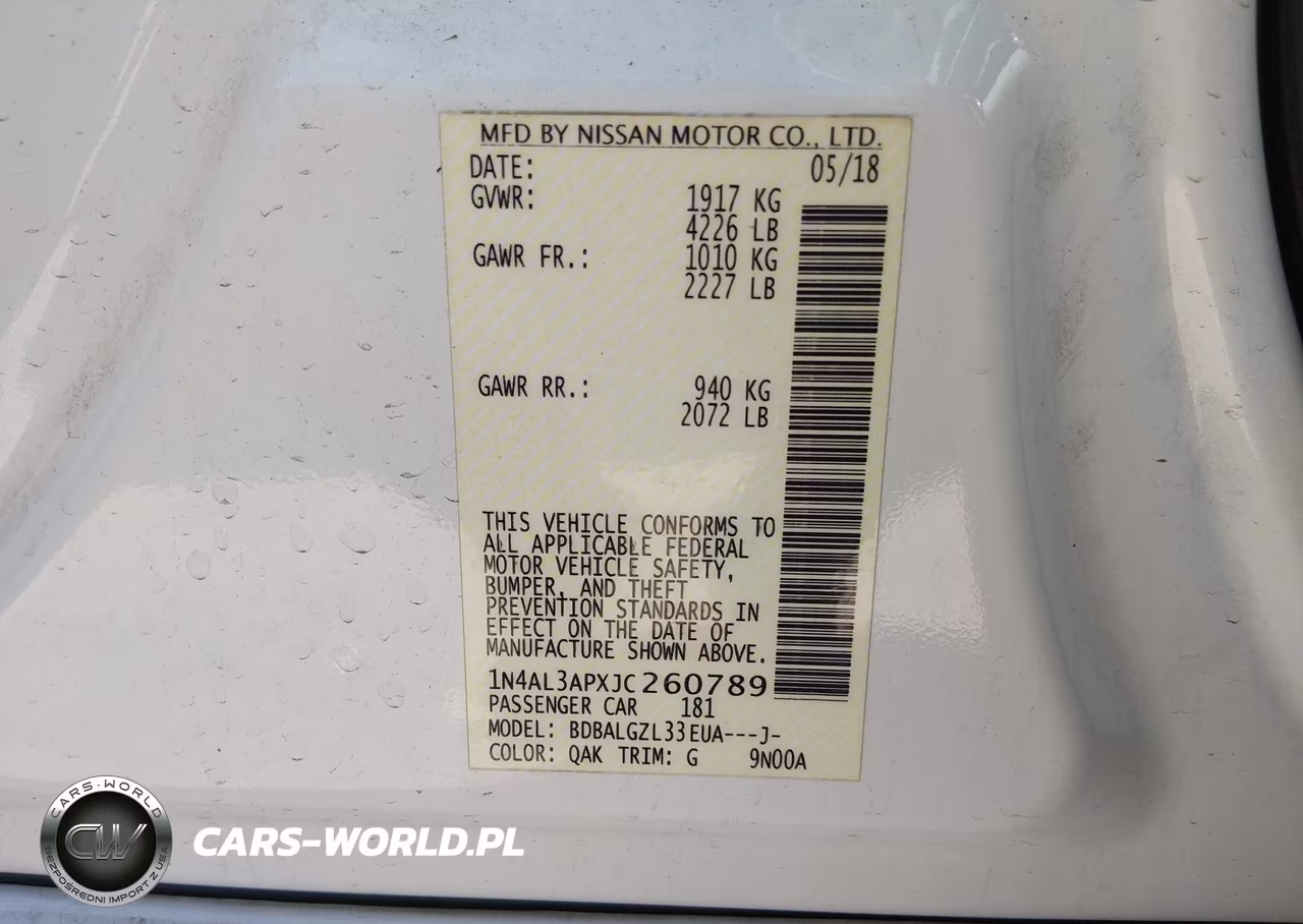 2018 Nissan Altima VIN:1N4AL3APXJC260789 - 9