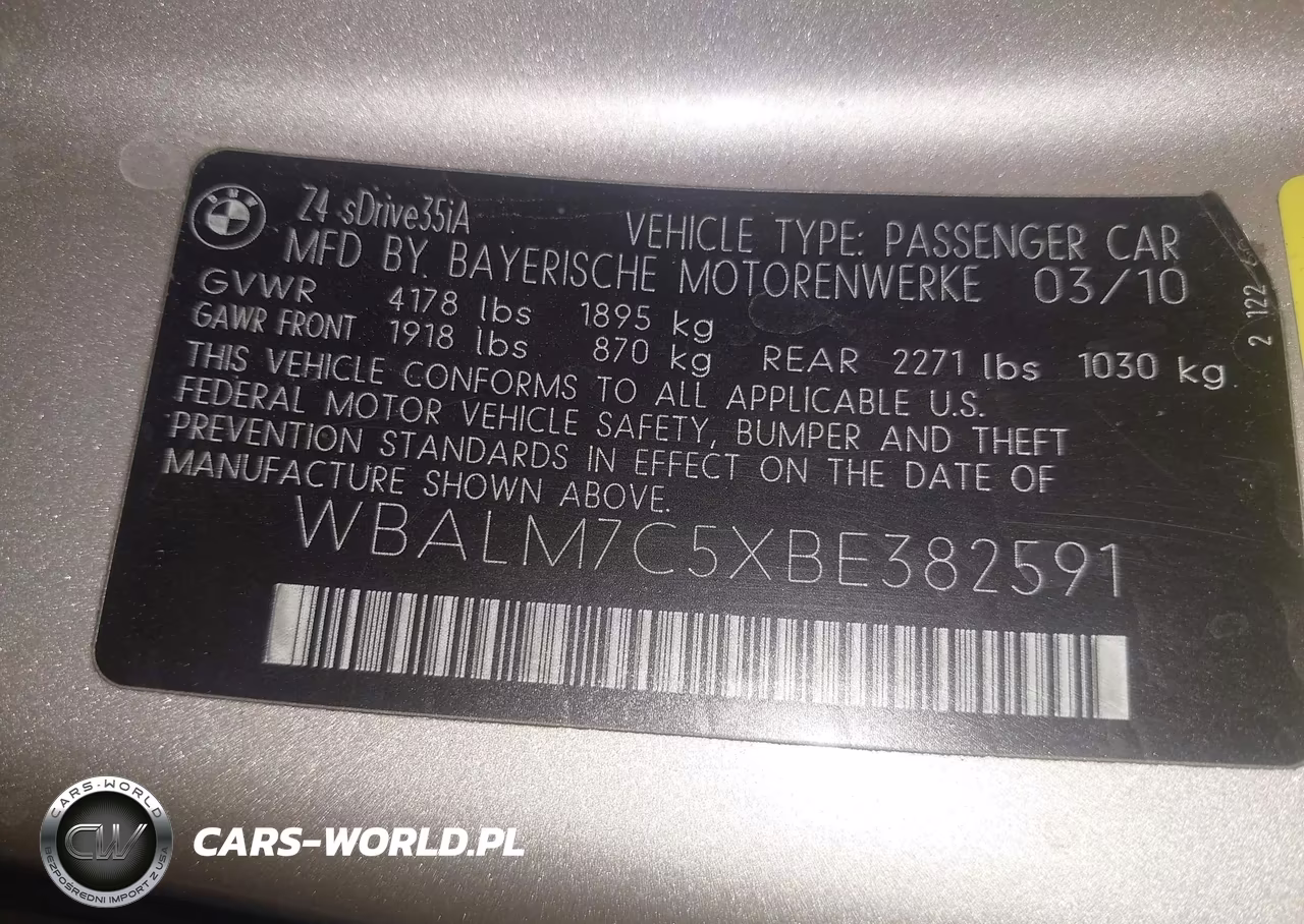 2011 BMW Z4 Sdrive35I VIN:WBALM7C5XBE382591 - 9