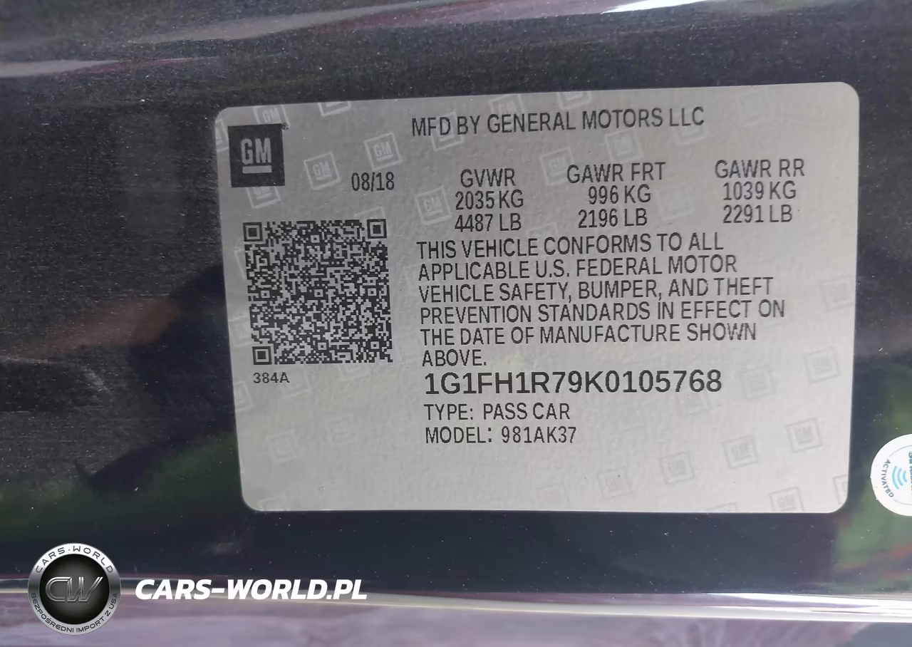 2019 Chevrolet Camaro 2Ss VIN:1G1FH1R79K0105768 - 9