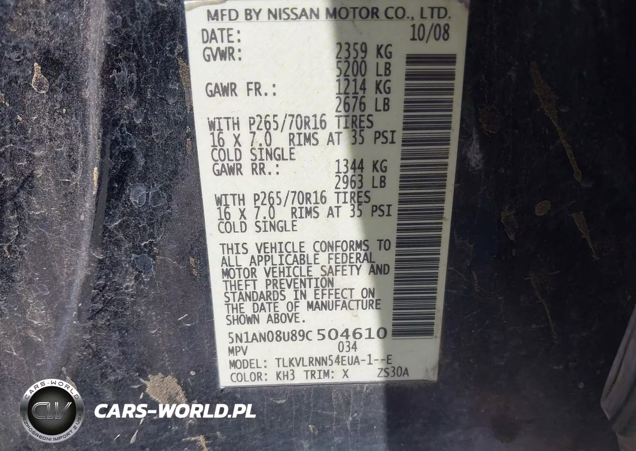 2009 Nissan Xterra S VIN:5N1AN08U89C504610 - 9