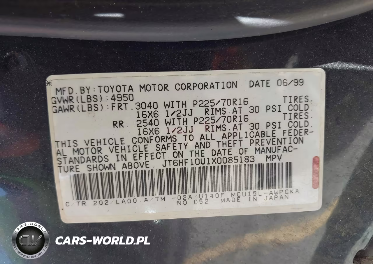 1999 Lexus Rx 300 VIN:JT6HF10U1X0085183 - 9