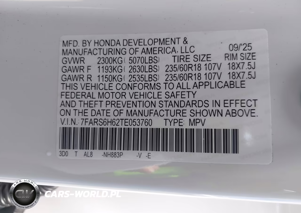 2026 Honda Cr-V Hybrid Awd Trailsport VIN:7FARS6H62TE053760 - 9