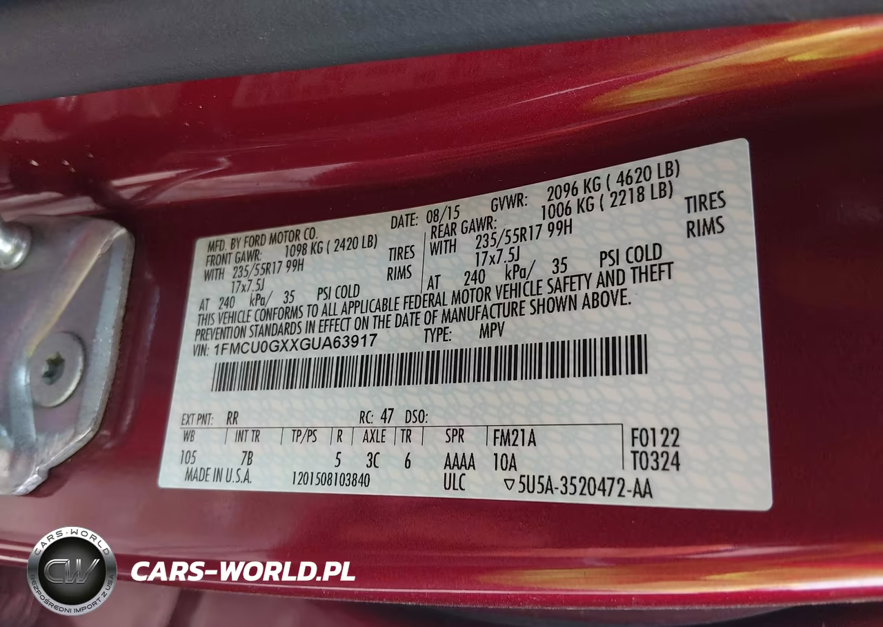 2016 Ford Escape Se VIN:1FMCU0GXXGUA63917 - 9