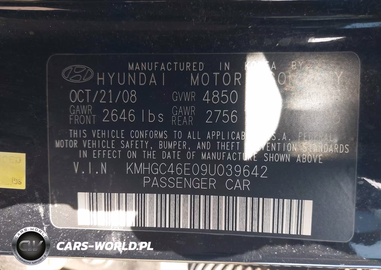 2009 Hyundai Genesis 3.8 VIN:KMHGC46E09U039642 - 9