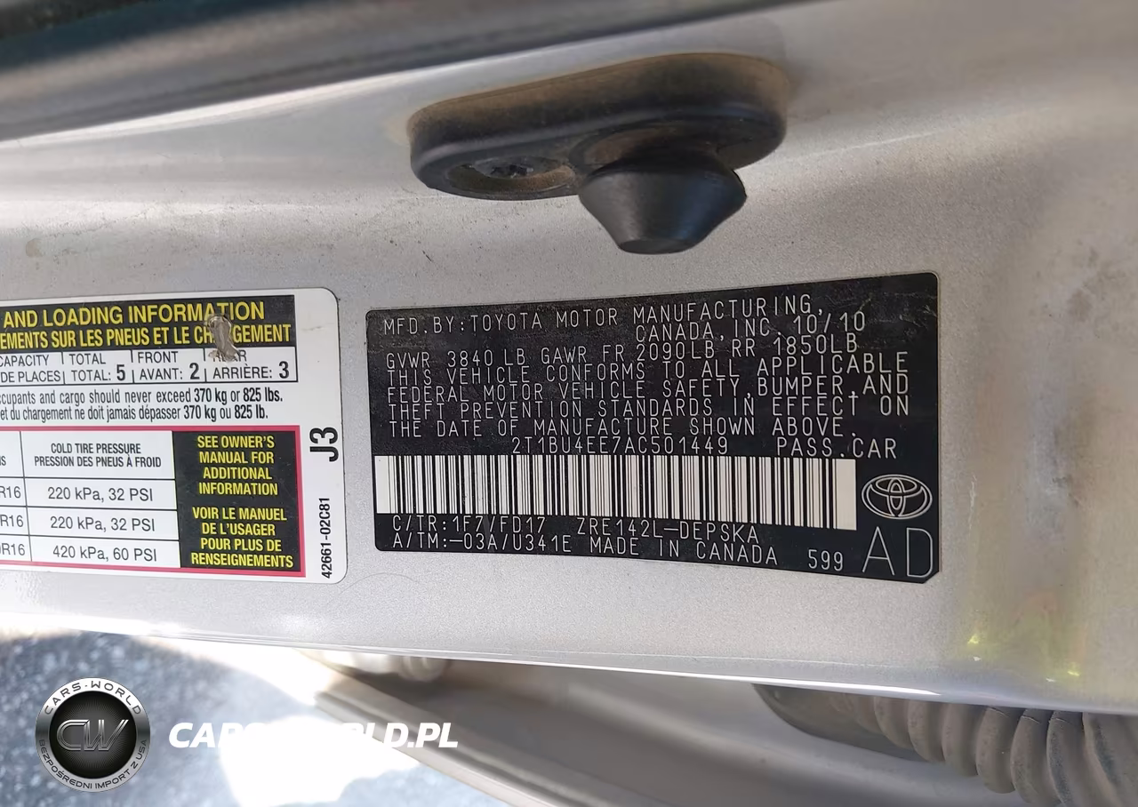 2010 Toyota Corolla S VIN:2T1BU4EE7AC501449 - 9