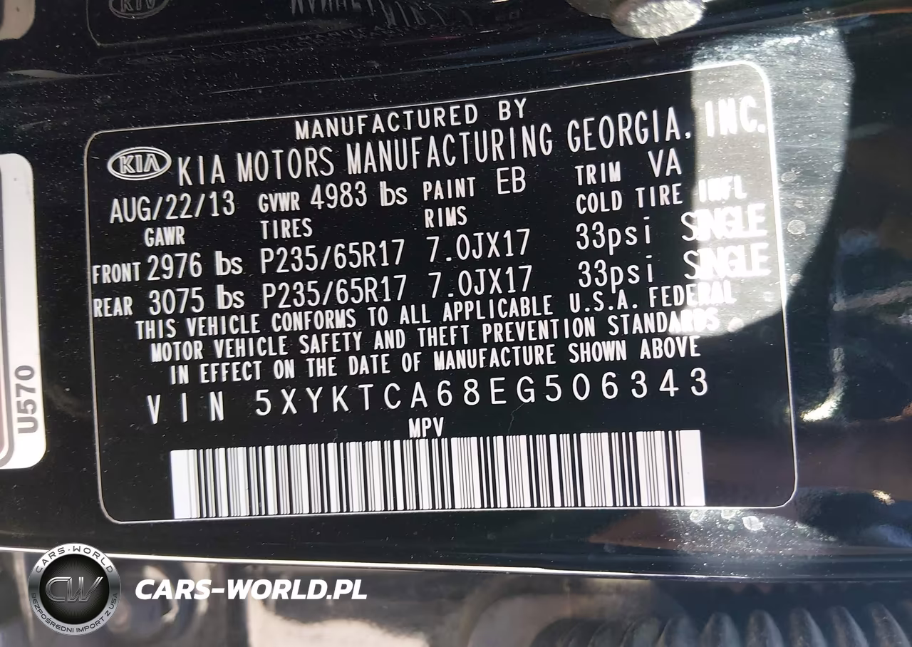 2014 Kia Sorento Lx VIN:5XYKTCA68EG506343 - 9