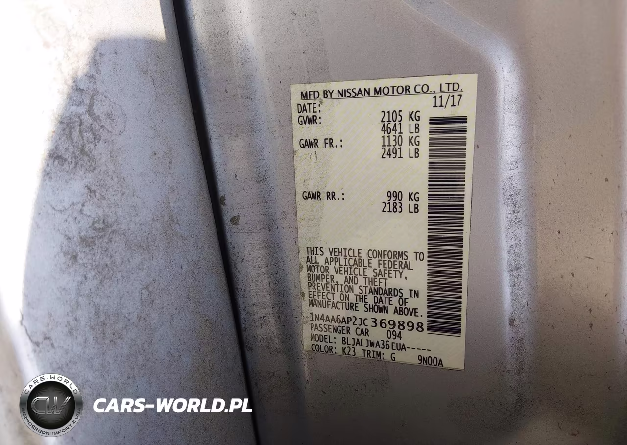 2018 Nissan Maxima 3.5 Sv VIN:1N4AA6AP2JC369898 - 9