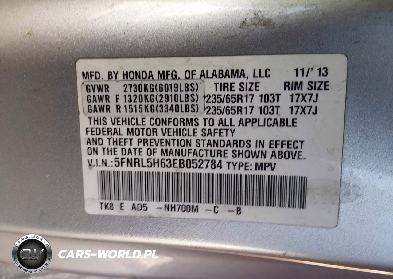2014 Honda Odyssey Ex-L VIN:5FNRL5H63EB052784 - 9