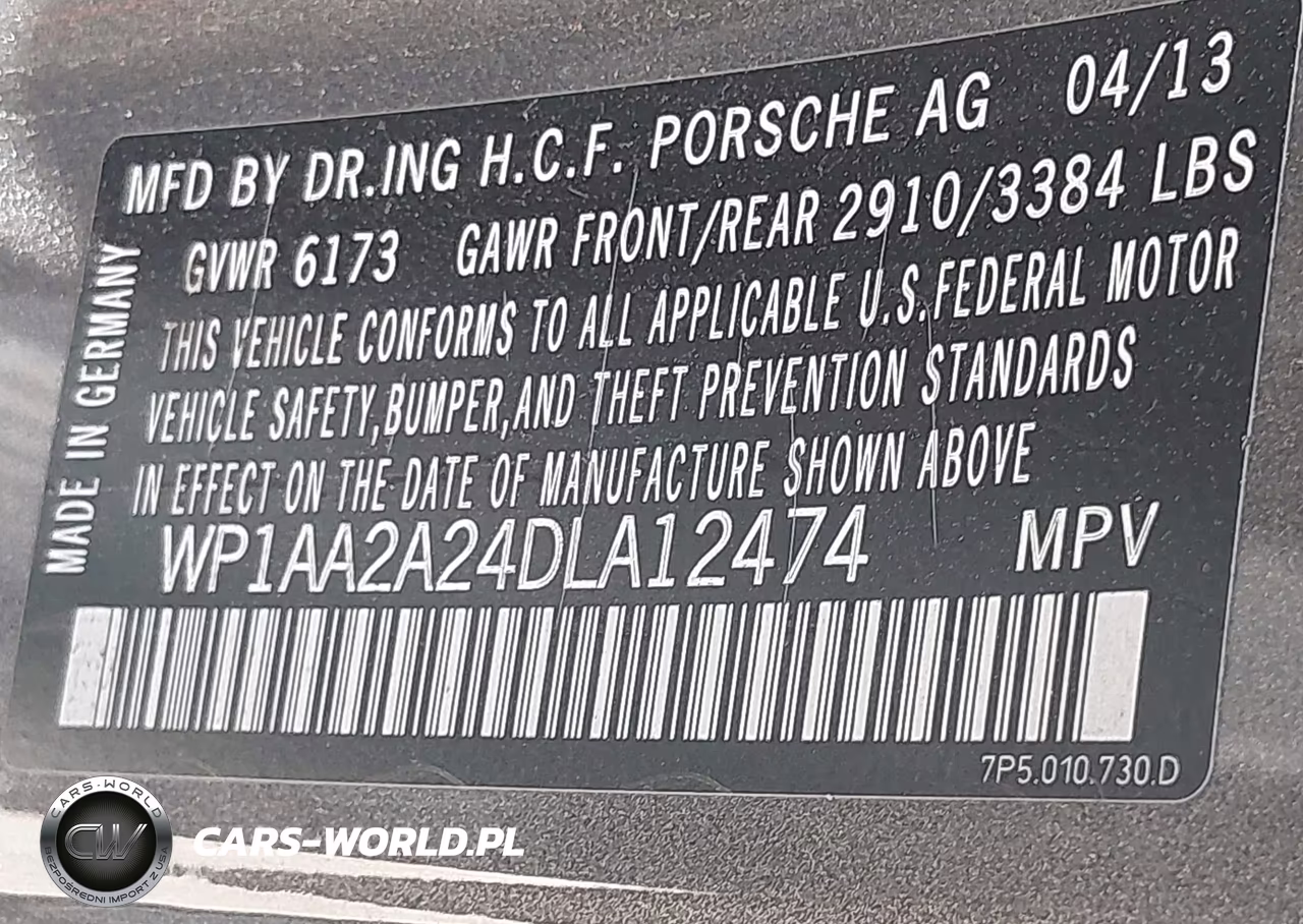 2013 Porsche Cayenne VIN:WP1AA2A24DLA12474 - 9