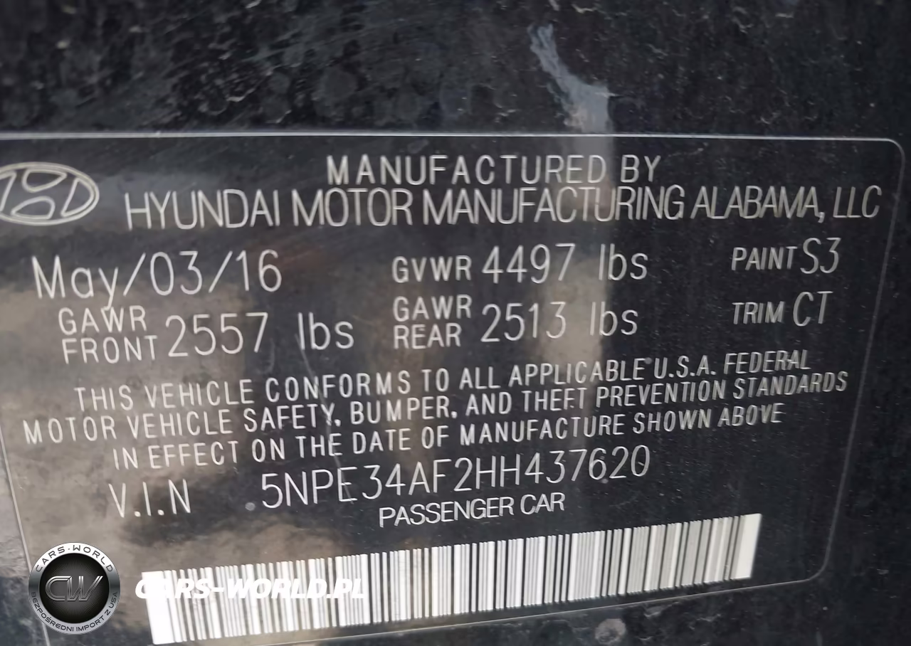 2017 Hyundai Sonata Sport VIN:5NPE34AF2HH437620 - 9