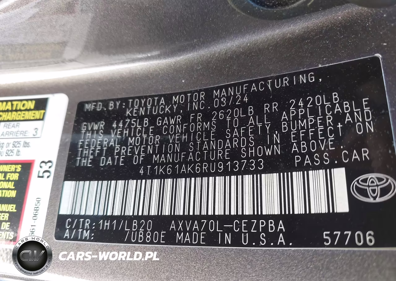 2024 Toyota Camry Xse VIN:4T1K61AK6RU913733 - 9
