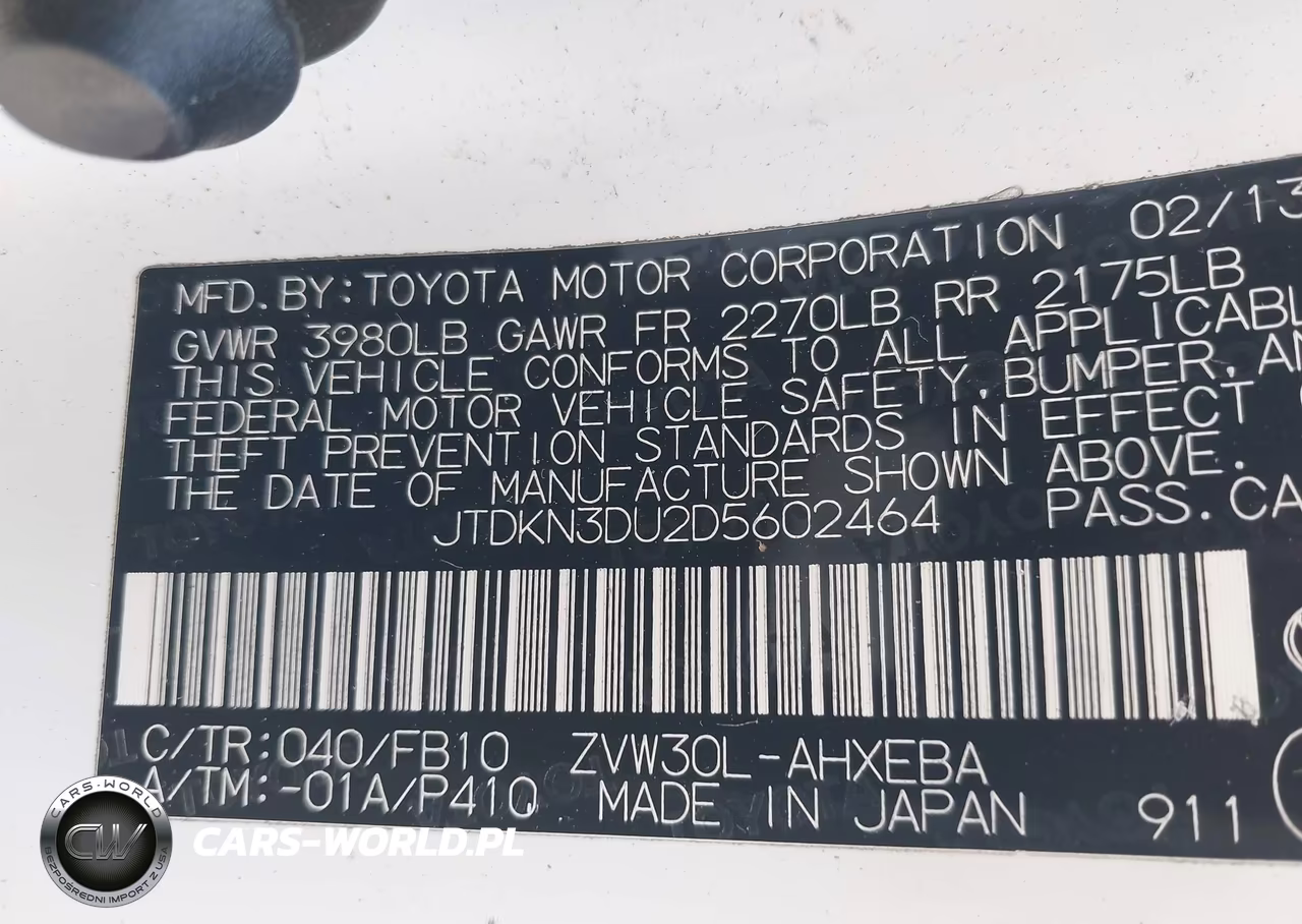 2013 Toyota Prius Two VIN:JTDKN3DU2D5602464 - 9