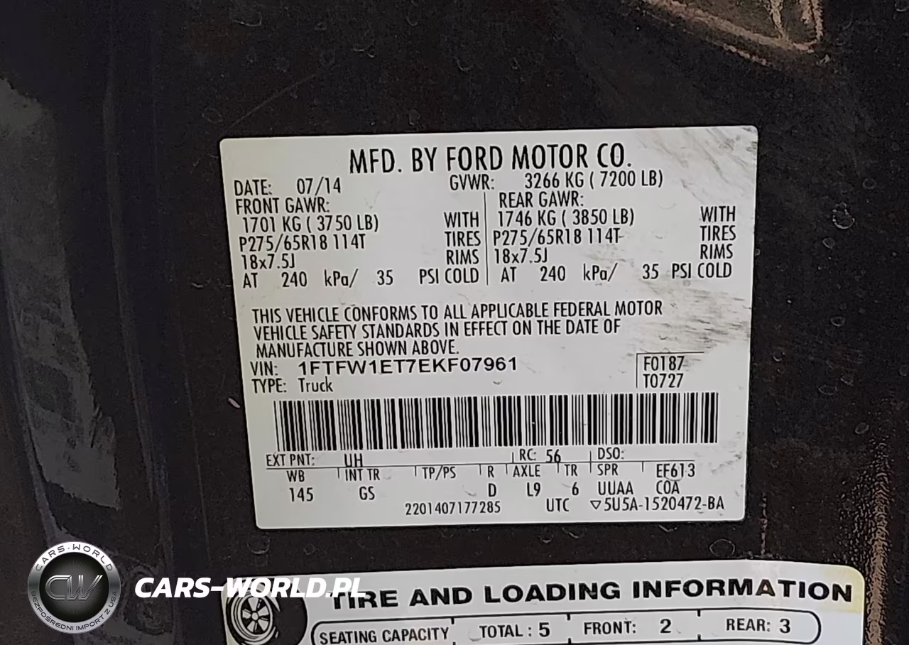 2014 Ford F-150 Fx4-King Ranch-Lariat-Limited-Platinum-Xl-Xlt VIN:1FTFW1ET7EKF07961 - 9