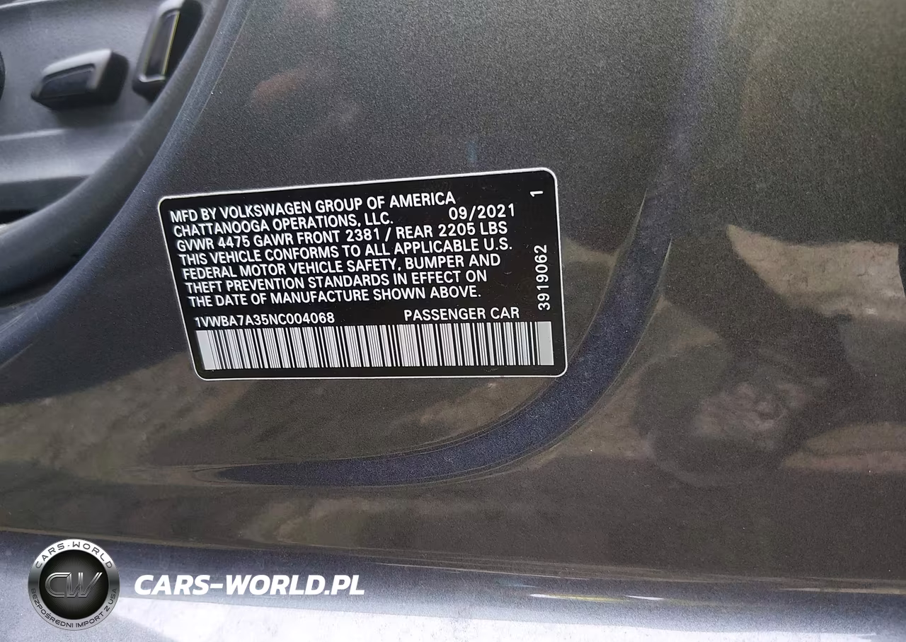 2022 Volkswagen Passat 2.0T Limited Edition VIN:1VWBA7A35NC004068 - 9