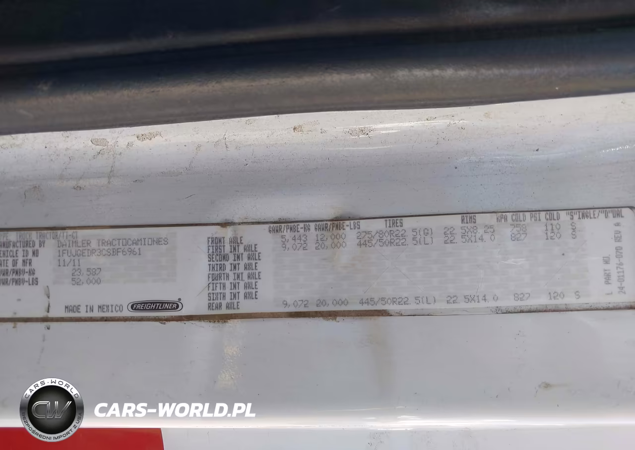 2012 Freightliner Cascadia 125 VIN:1FUJGEDR3CSBF6961 - 8