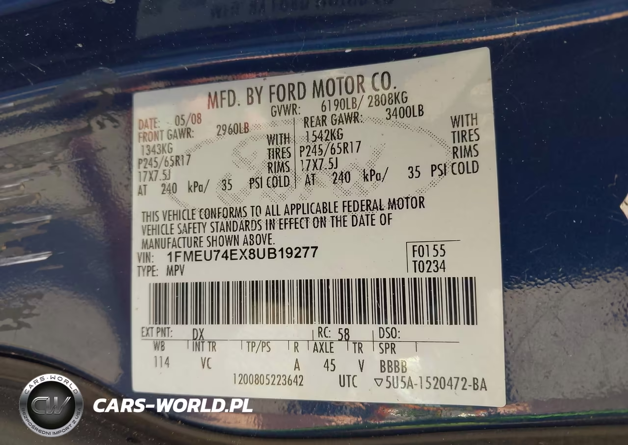 2008 Ford Explorer Eddie Bauer VIN:1FMEU74EX8UB19277 - 9