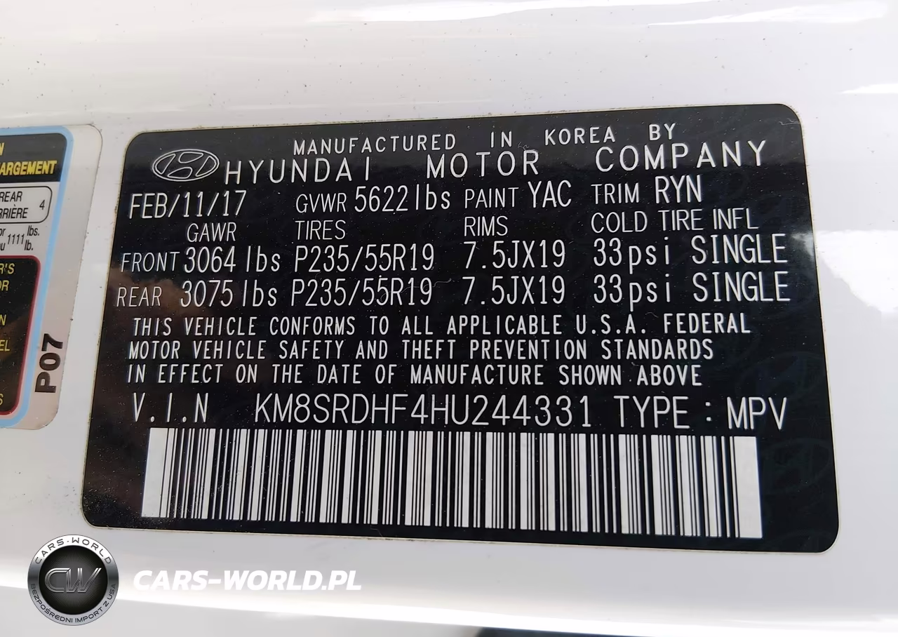 2017 Hyundai Santa Fe Limited Ultimate VIN:KM8SRDHF4HU244331 - 9