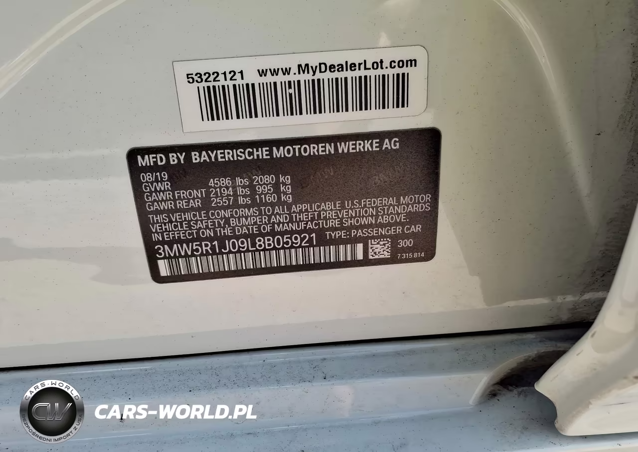 2020 BMW 330I VIN:3MW5R1J09L8B05921 - 9