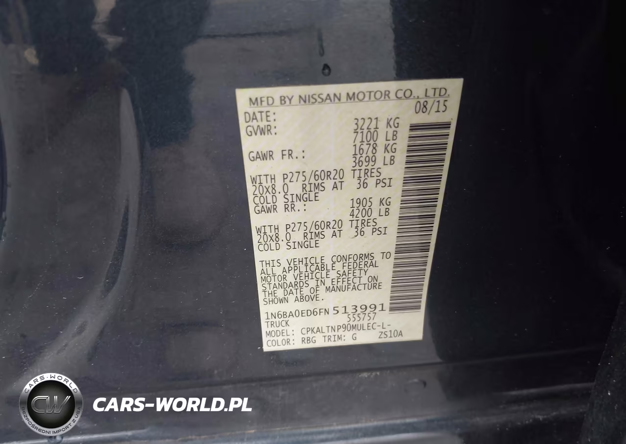 2015 Nissan Titan Sv VIN:1N6BA0ED6FN513991 - 9