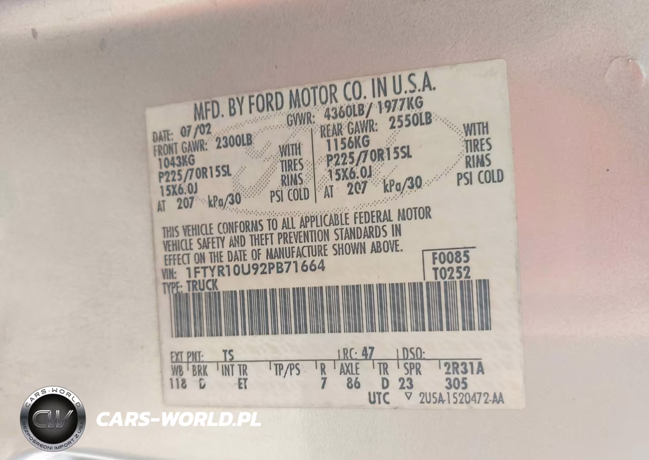 2002 Ford Ranger Edge-Xl-Xlt VIN:1FTYR10U92PB71664 - 9