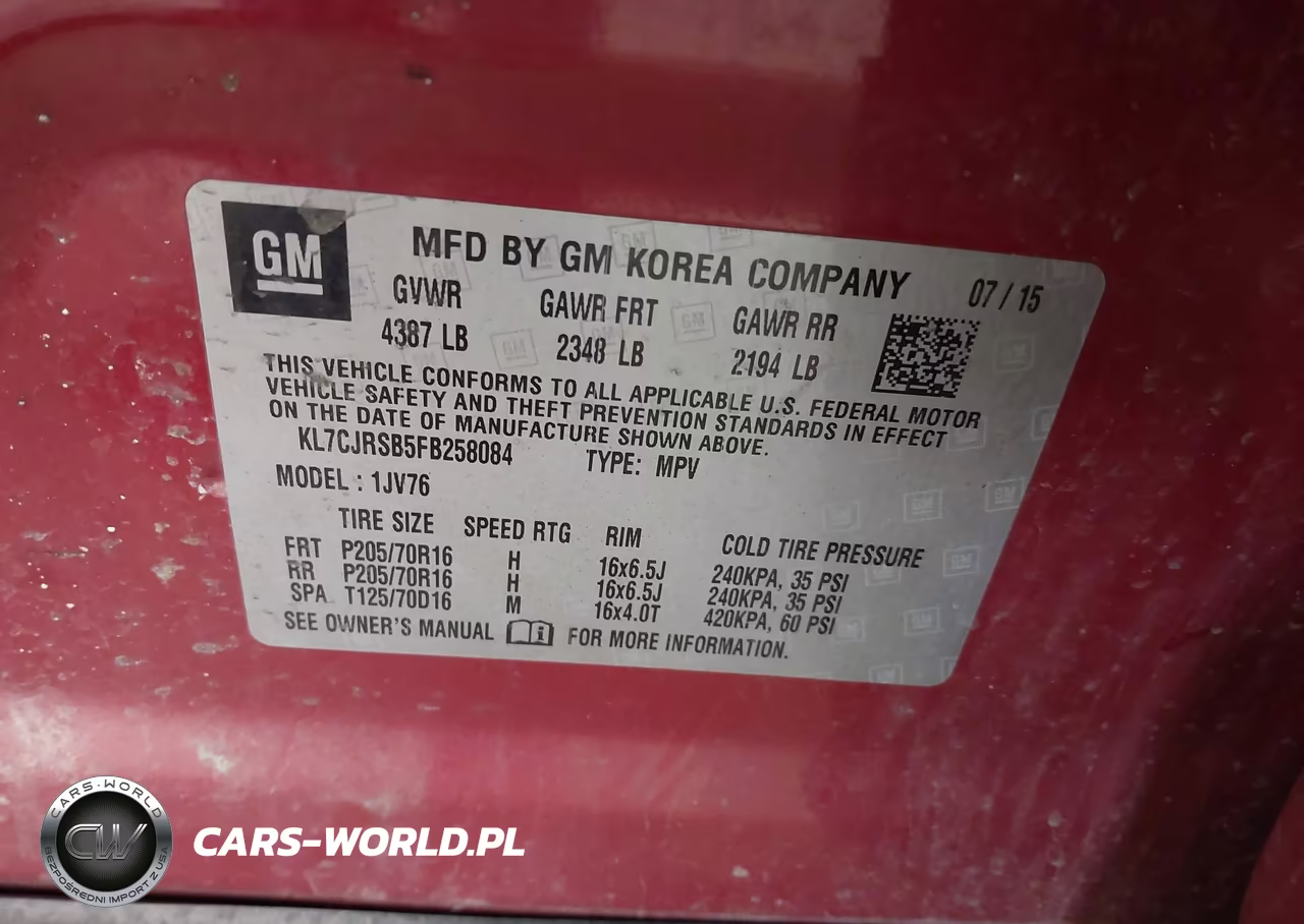 2015 Chevrolet Trax Lt VIN:KL7CJRSB5FB258084 - 9