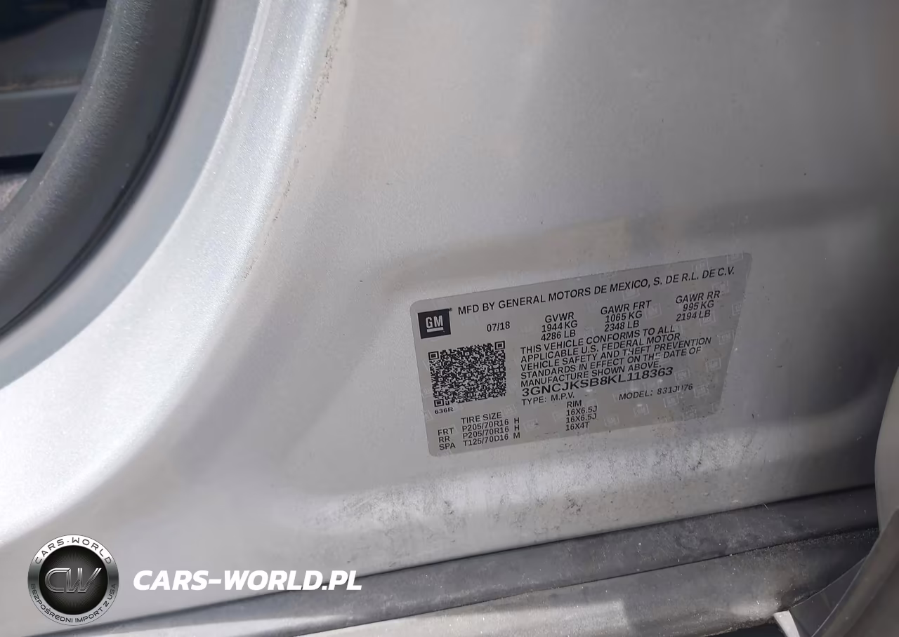 2019 Chevrolet Trax Ls VIN:3GNCJKSB8KL118363 - 9