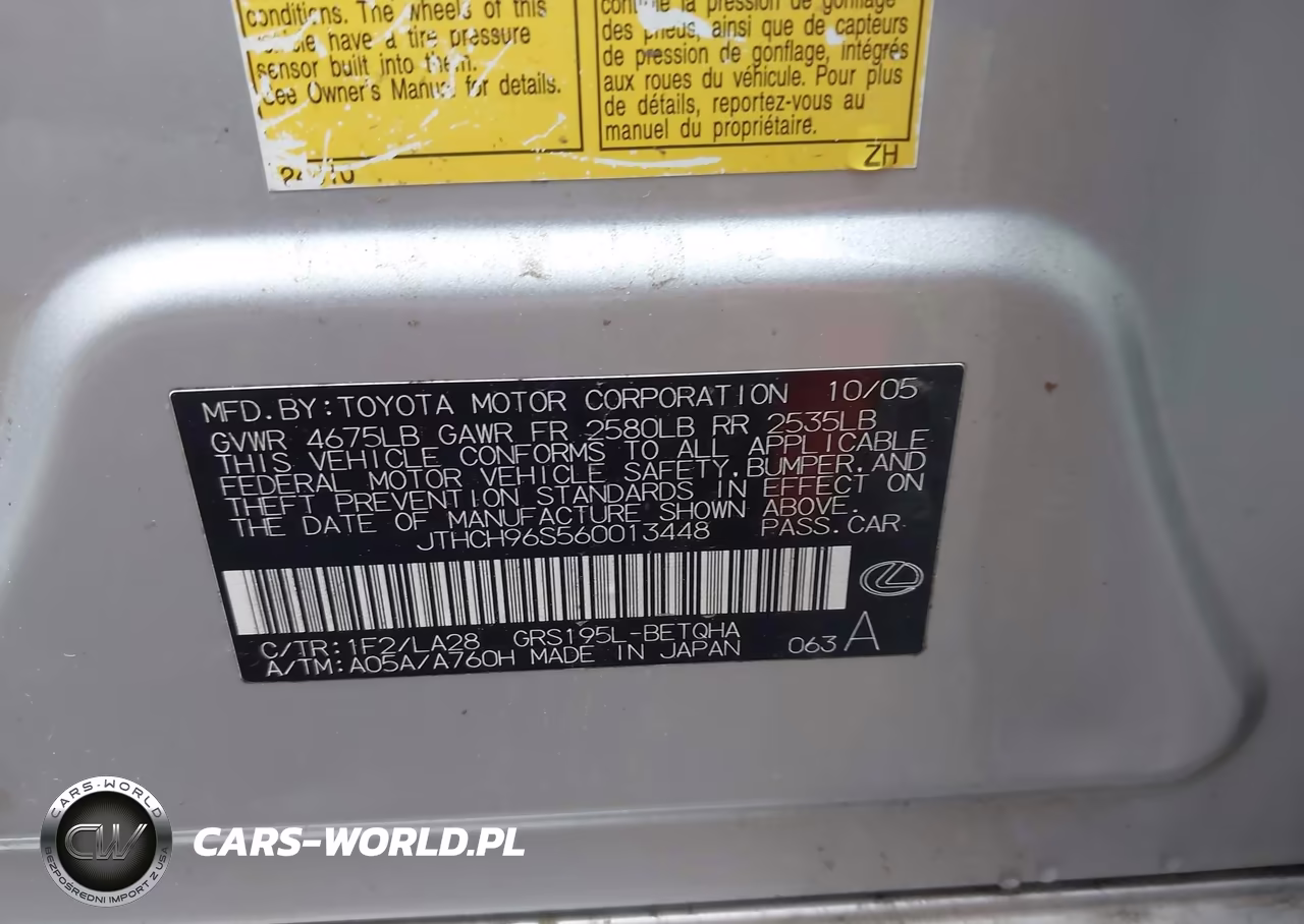 2006 Lexus Gs 300 VIN:JTHCH96S560013448 - 9