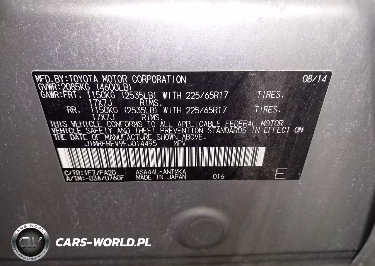 2015 Toyota Rav4 Xle VIN:JTMRFREV9FJ014495 - 9