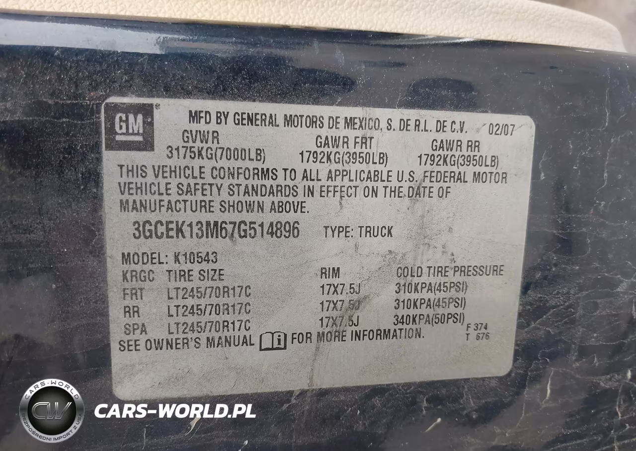 2007 Chevrolet Silverado 1500 Lt1 VIN:3GCEK13M67G514896 - 9