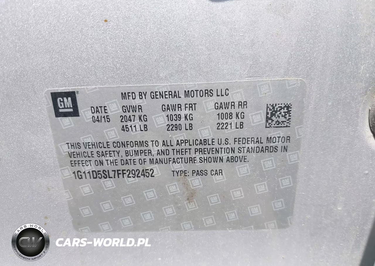 2015 Chevrolet Malibu 2Lt VIN:1G11D5SL7FF292452 - 9