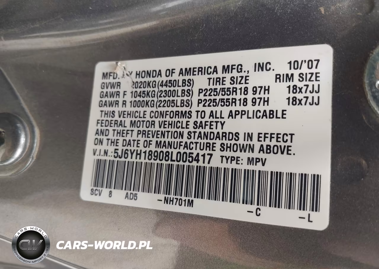 2008 Honda Element Sc VIN:5J6YH18908L005417 - 9