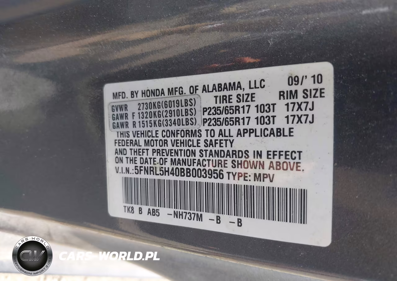 2011 Honda Odyssey Ex VIN:5FNRL5H40BB003956 - 9