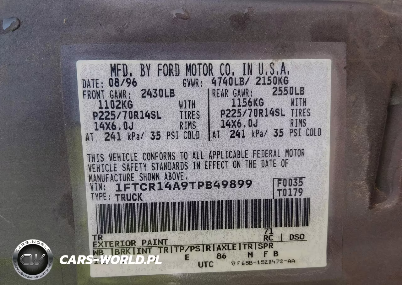 1996 Ford Ranger Super Cab VIN:1FTCR14A9TPB49899 - 9