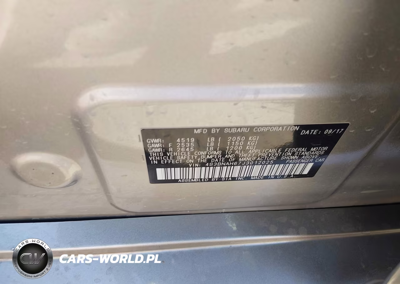 2018 Subaru Legacy 2.5I Premium VIN:4S3BNAH67J3012025 - 9