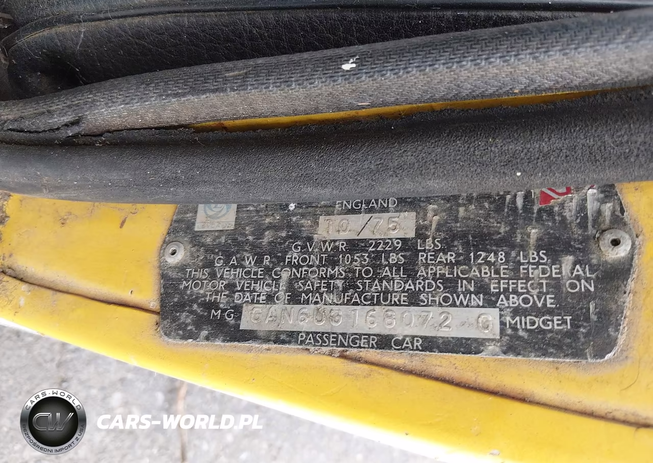 1975 Mg Midget VIN:GAN6UG0168072G - 9