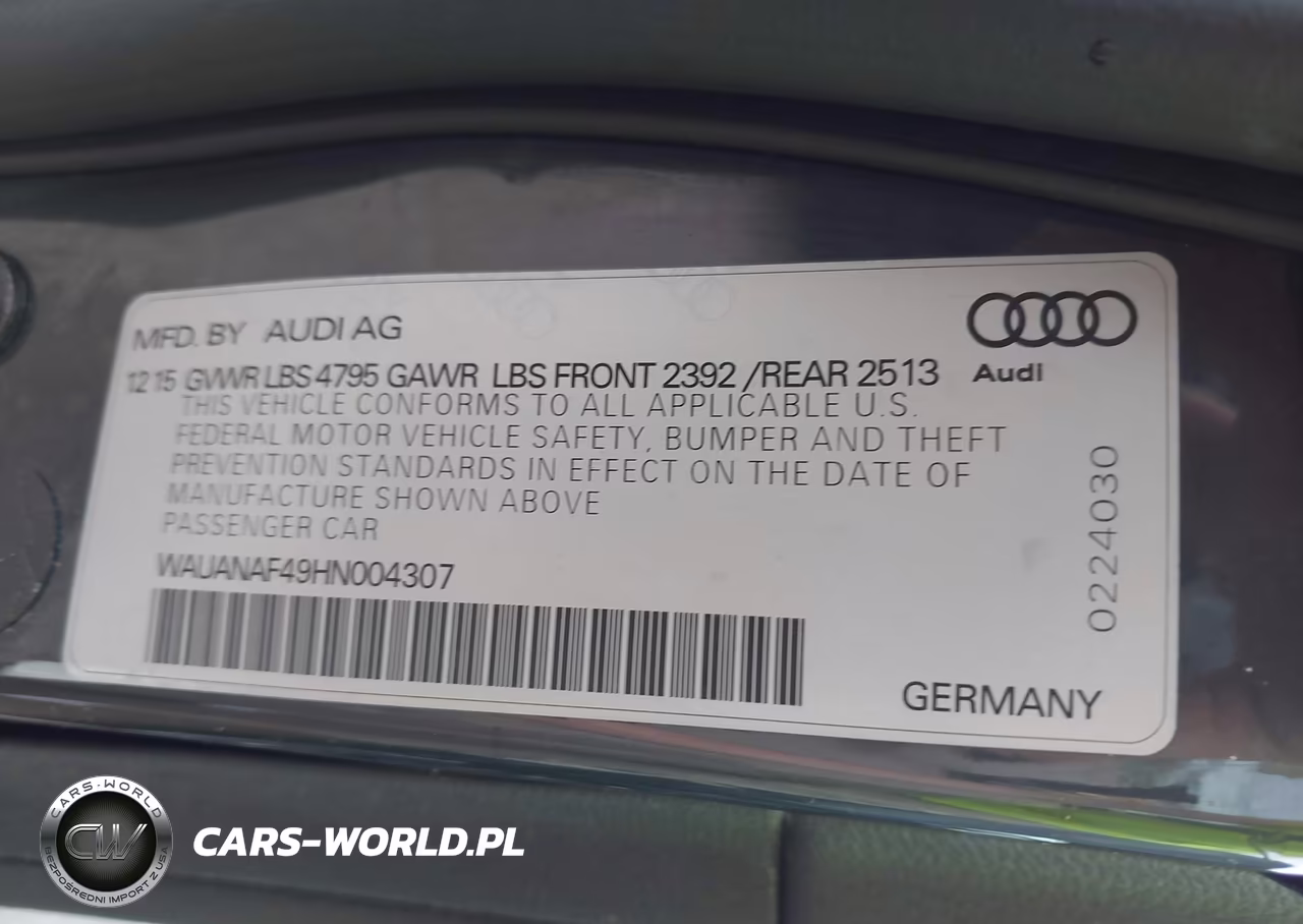 2017 Audi A4 Premium VIN:WAUANAF49HN004307 - 9