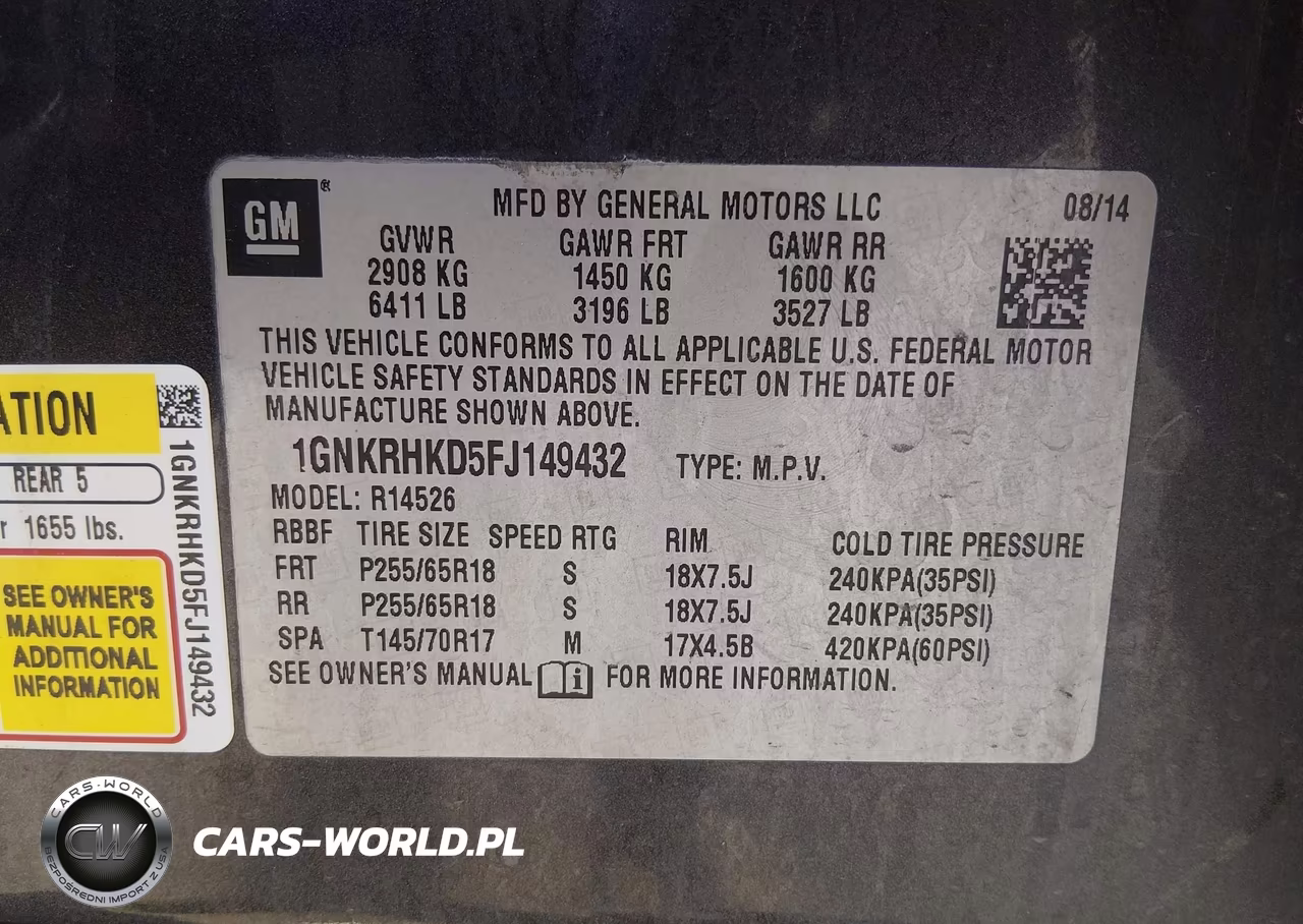 2015 Chevrolet Traverse Lt VIN:1GNKRHKD5FJ149432 - 9