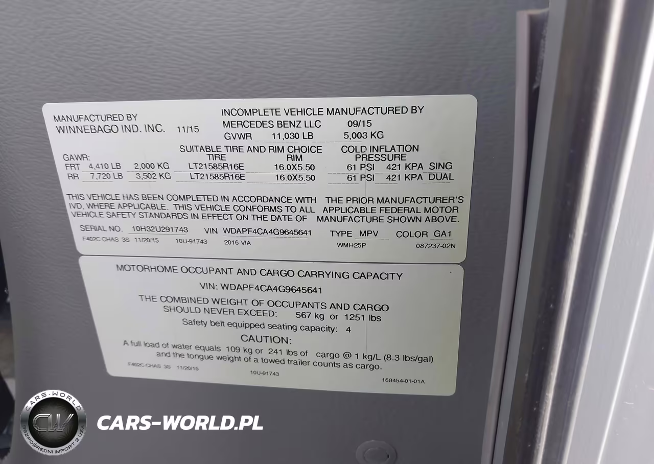 2016 Mercedes Sprinter VIN:WDAPF4CA4G9645641 - 9